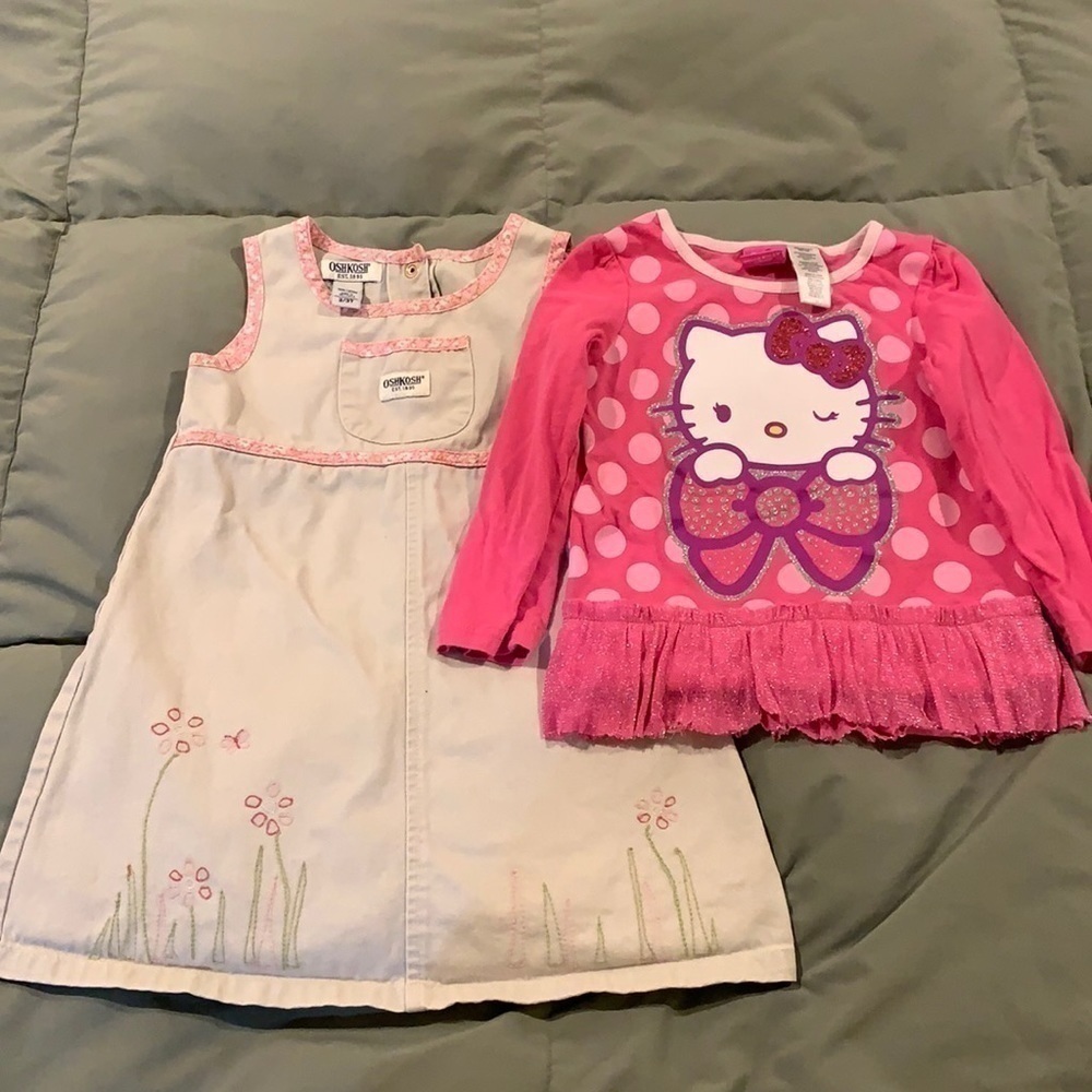 Hello Kitty Graphic&Lace/Oshkosh Jumper/ EUC Sz 3T